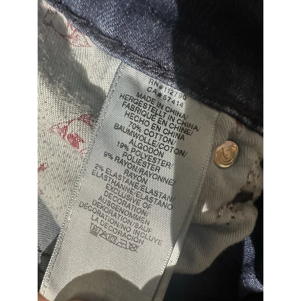 True Religion Rocco Relaxed Skinny Jeans Men's Size 36 Whiskered Denim Stretch